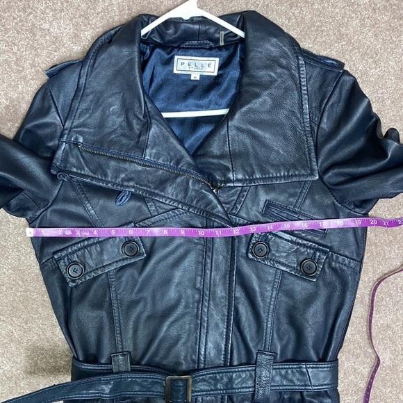 Pelle studio belted zip black leather jacket size med. - Picture 9 of 14